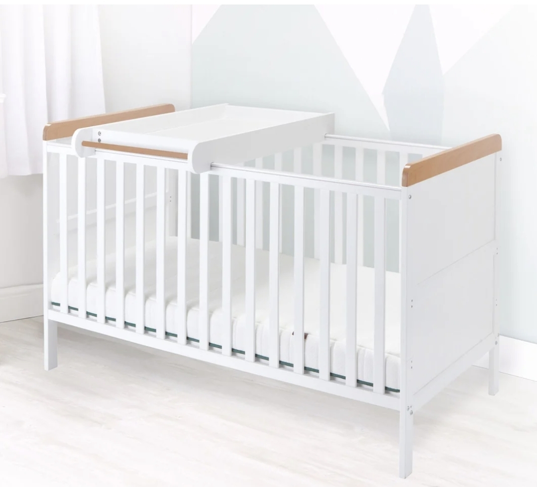 Oak & Aura's Cot Bed with Changing Unit