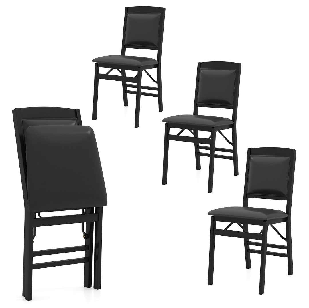 Oak & Aura's Dining Chair Set of 4 with Padded Seat and Soft Backrest