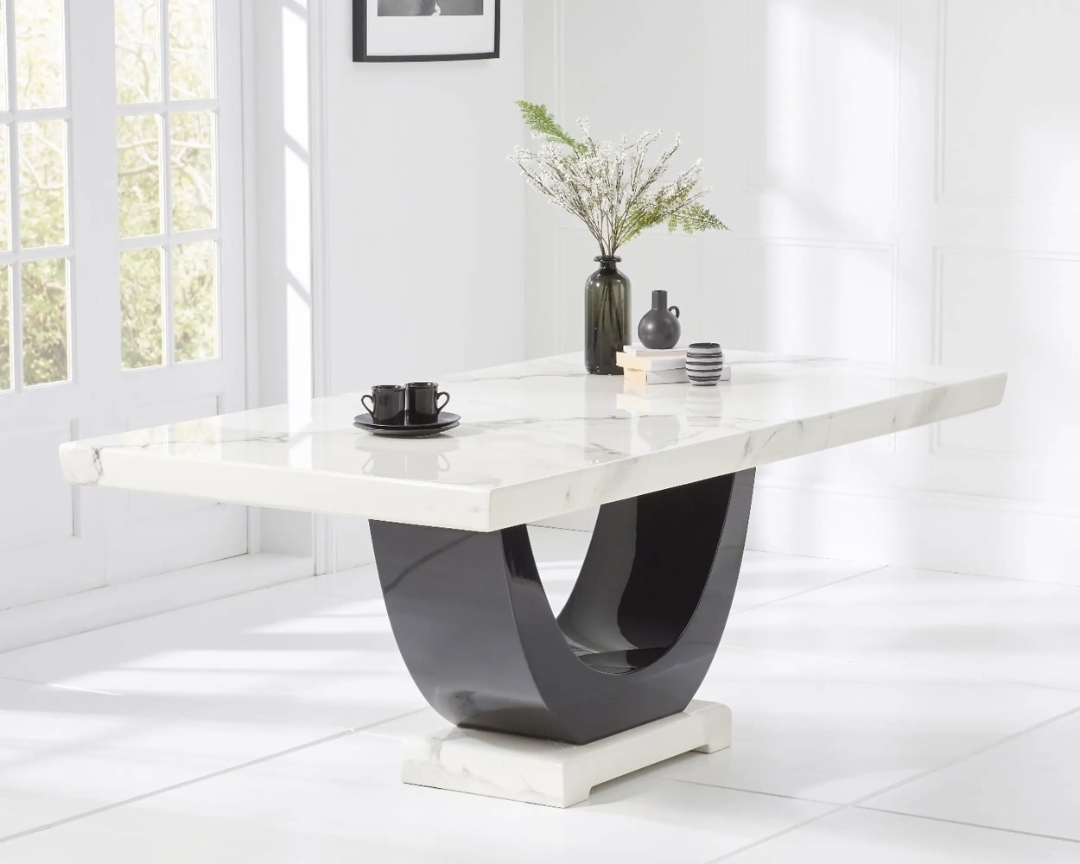 Oak & Aura's  Pedestal Marble Dining Table