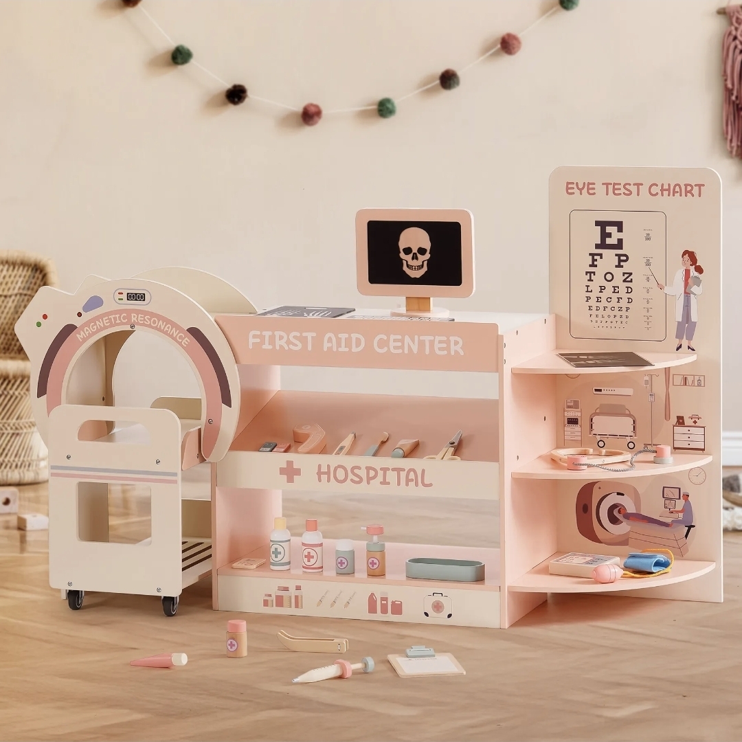 Oak & Aura's Wooden Doctor's Activity Center Toy Set