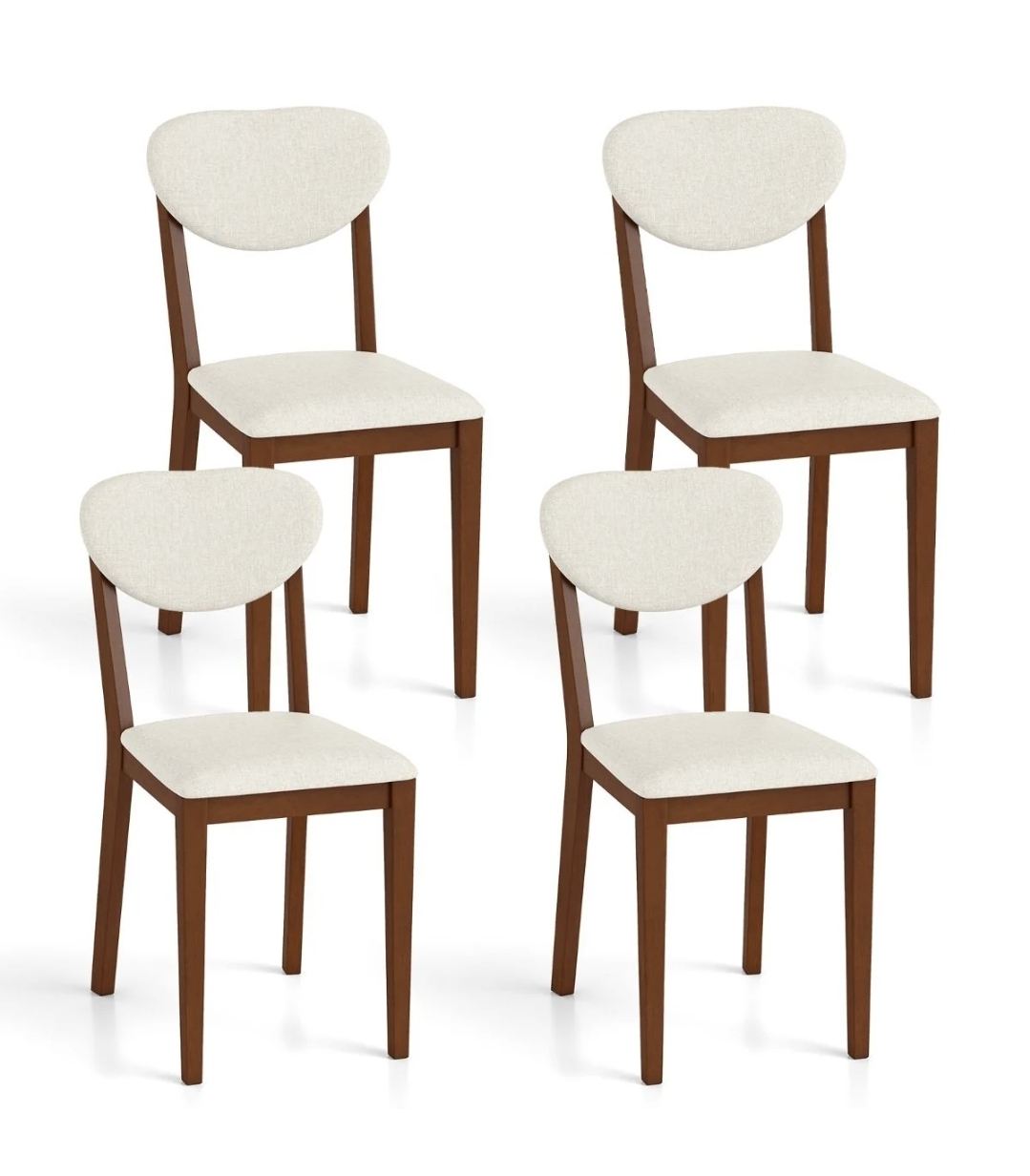 Oak & Aura's Set of 4  Dining Chairs with Rubber Wood Legs