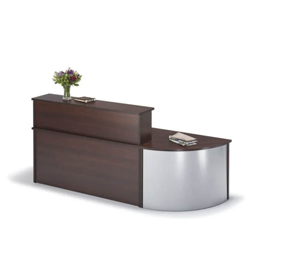 Oak & Aura's Reception Desk With Curved Unit Bundle